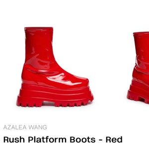 Dolls Kill Azalea Wang Rush Platform Boots - Red